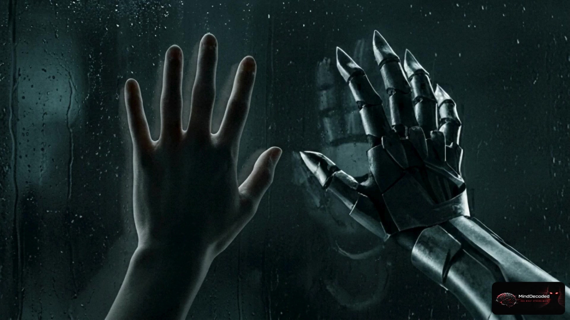 A human hand and a mechanical hand illustrating emotional recognition without emotional care