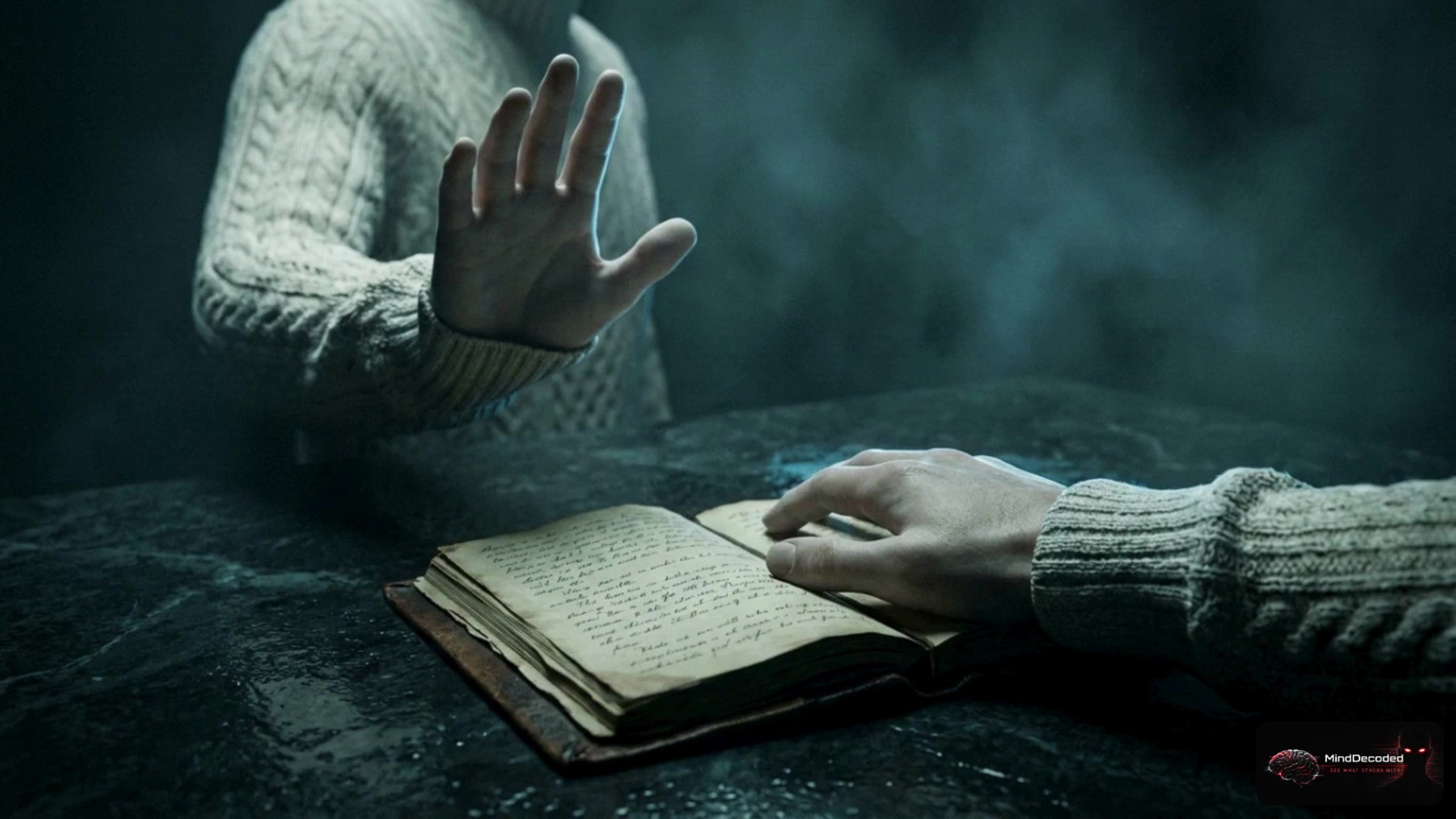 A person raising a hand to illustrate a clear emotional boundary