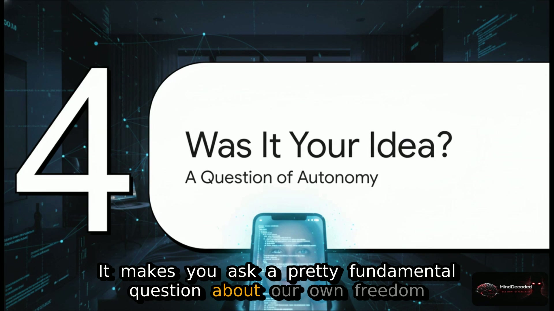A MindDecoded frame asking whether an idea was truly yours